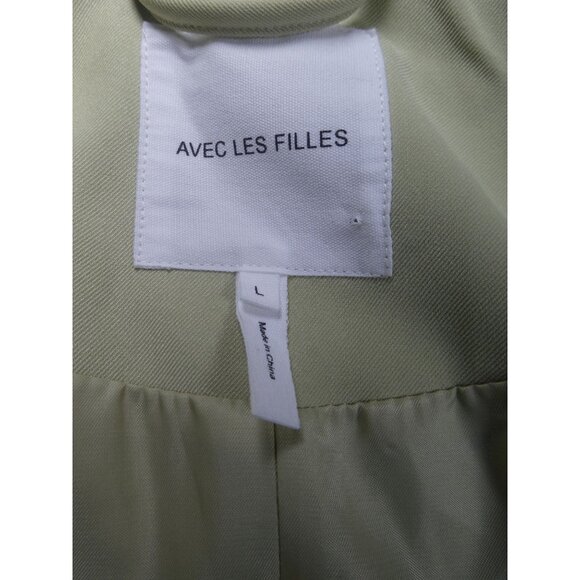 Avec Les Filles Beige Relaxed Duster‎ Trench Coat Women's Size L - Picture 10 of 12